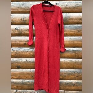 Willi Smith Gorgeous Red Ribbed Duster CARDIGAN VNVC Nordstrom